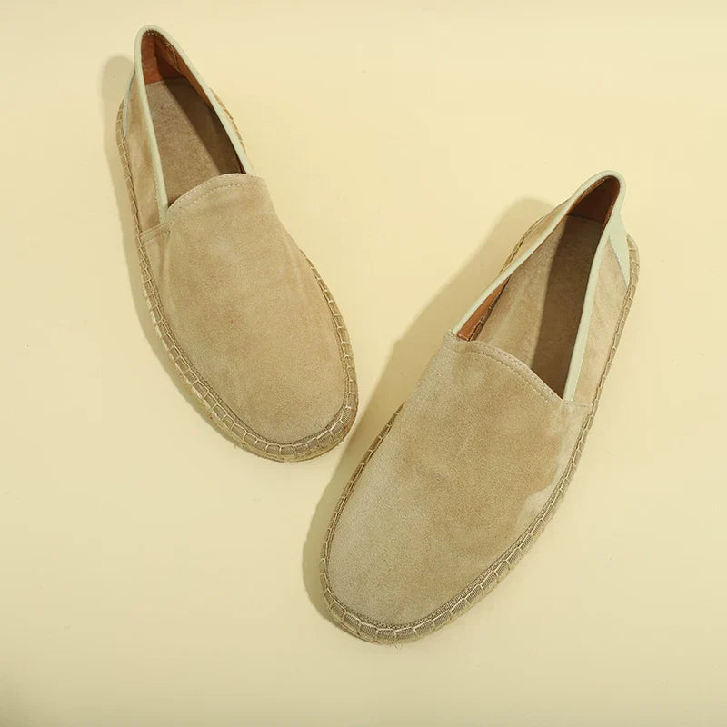Espadrilles Loen homme IVAREE en cuir et toile tressée