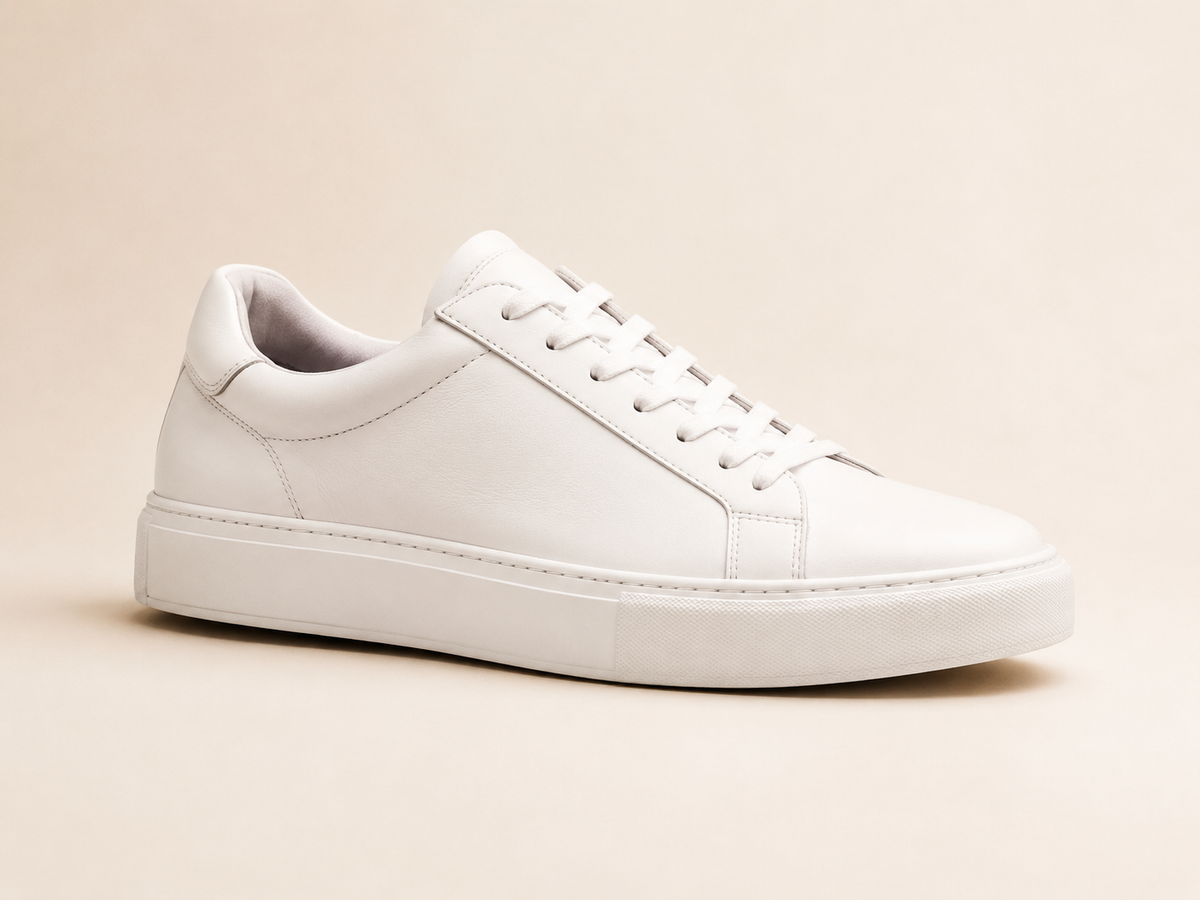 Basket homme IVAREE en cuir blanc minimaliste