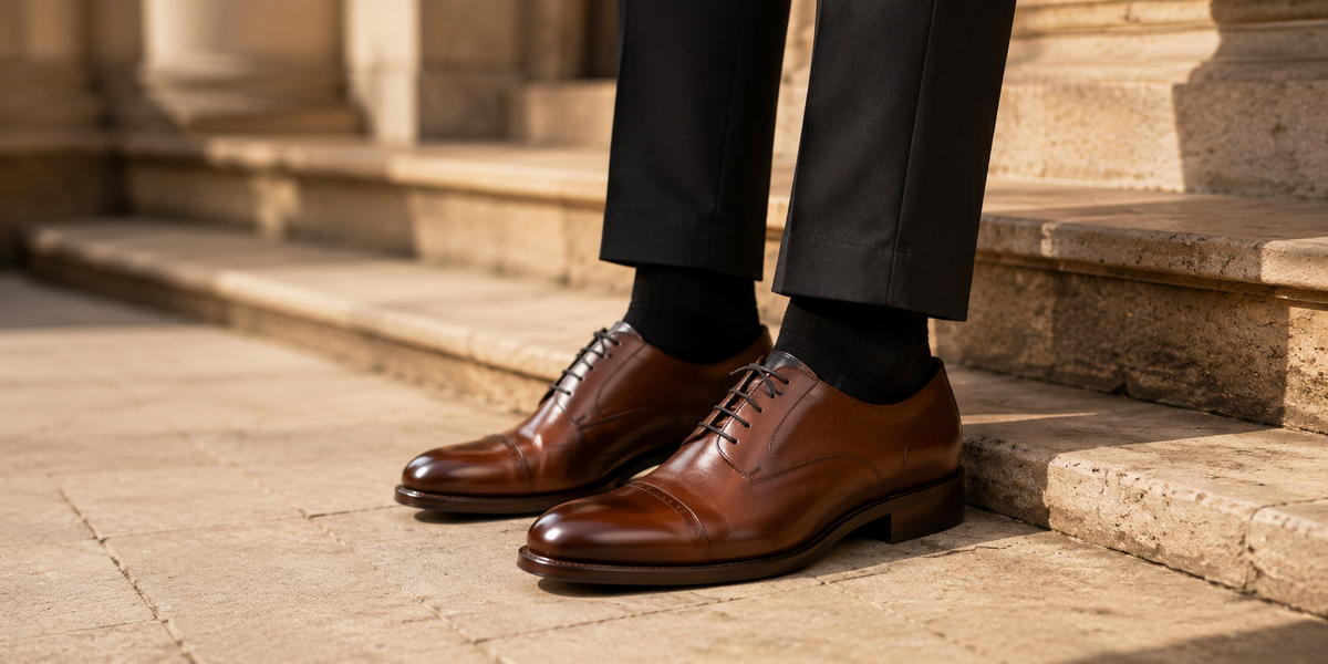 Chaussures habillées pour homme IVAREE — Richelieus en cuir cognac