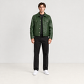 Veste en cuir vert patine vue de face