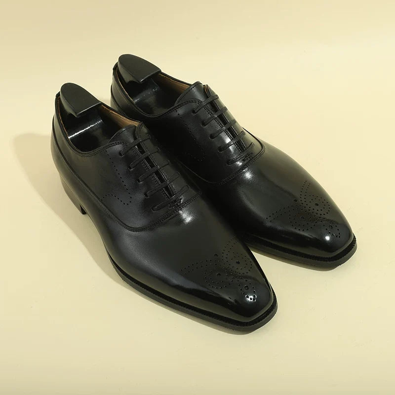 Richelieus Elmsworth en cuir patiné brogue – vue 2