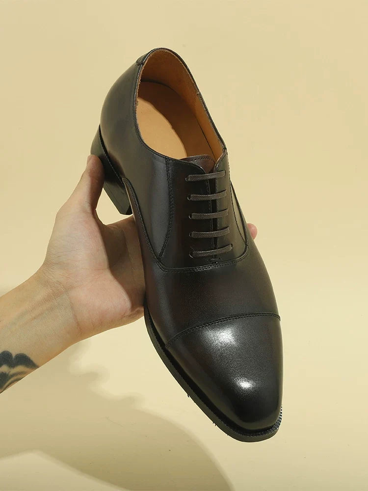 Richelieus Langley en cuir patiné – vue 1