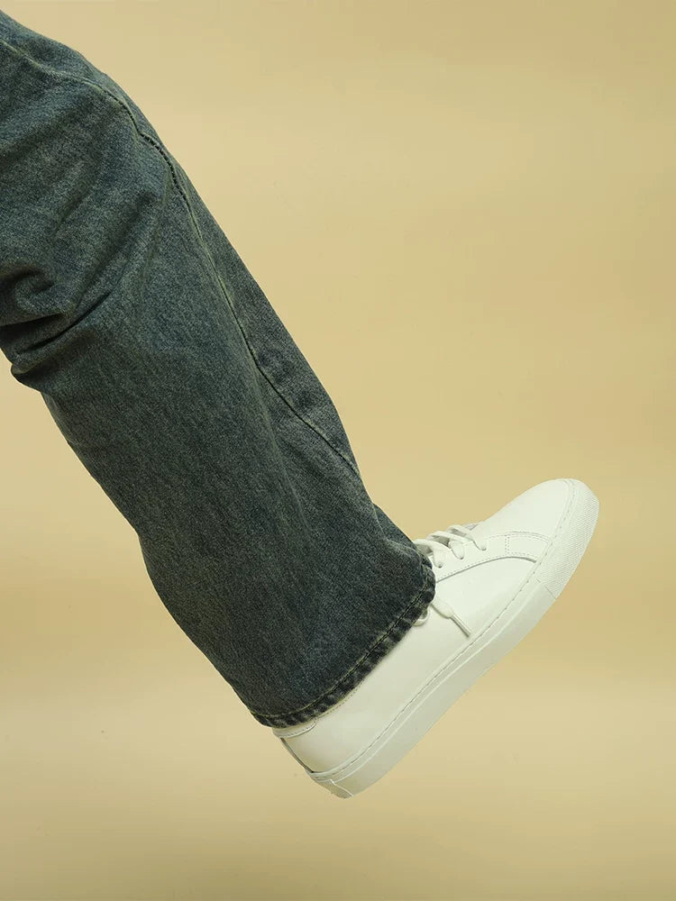 Sneakers Mercer en cuir lisse blanc ou noir – vue 4