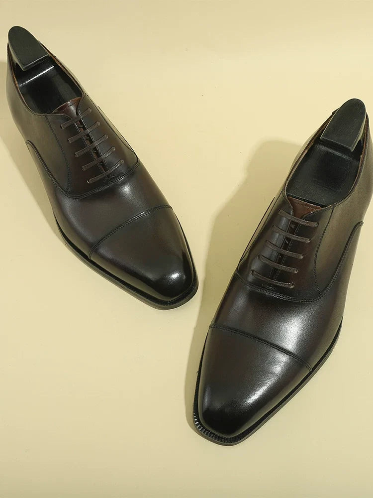 Richelieus Langley en cuir patiné – vue 4
