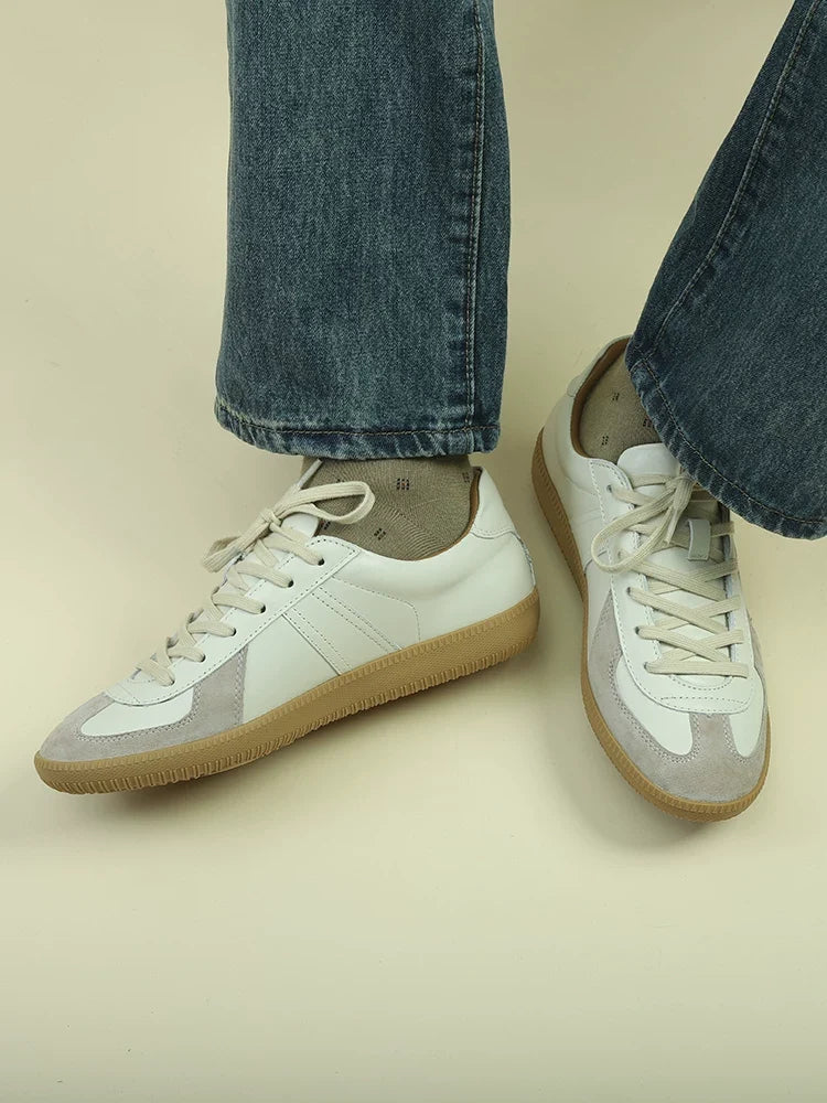 Sneakers Arlo en cuir bi-matière style German trainer – vue 7