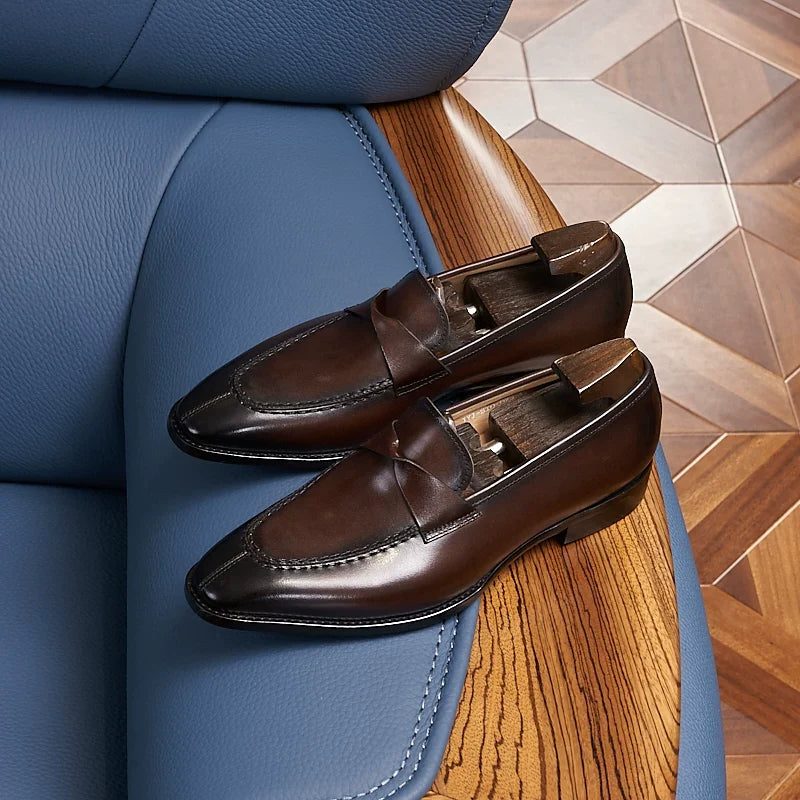 Mocassins Brixton en cuir cousu à surpiqûres – vue 3