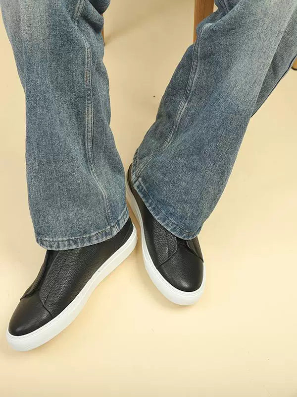 Sneakers Nolan en cuir à enfiler avec élastiques – vue 7