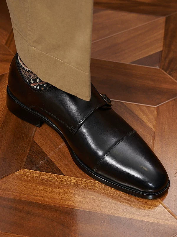 Monk Straps Kenton en cuir patiné à double boucle – vue 5