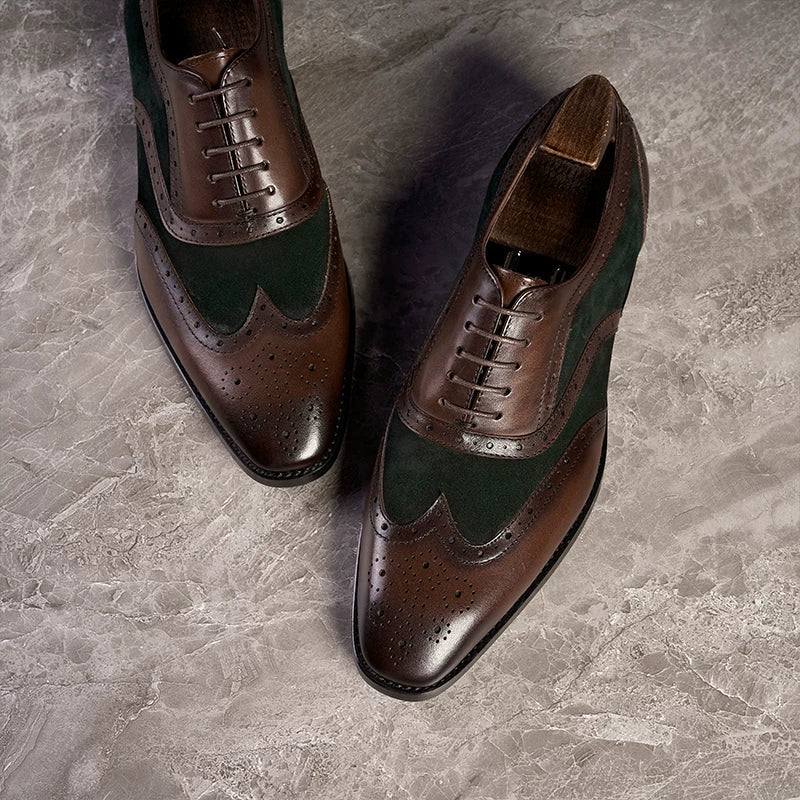 Richelieus Kingsley bicolores brogue – vue 3