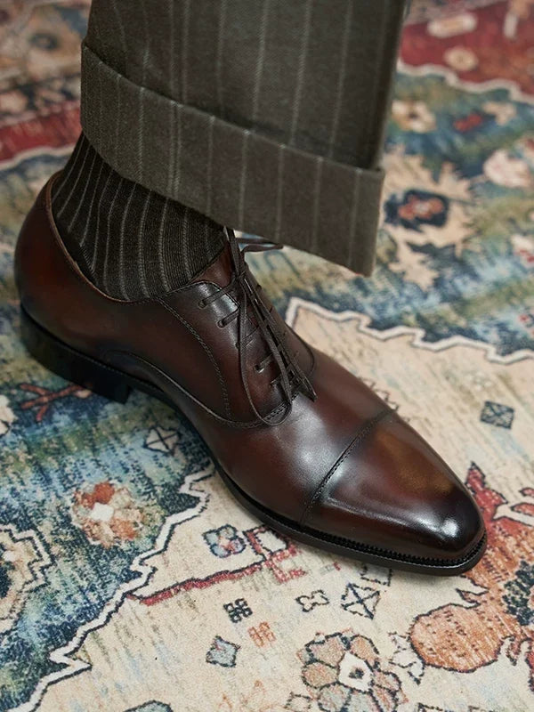 Oxfords Bramwell en cuir patiné rehaussés – vue 5