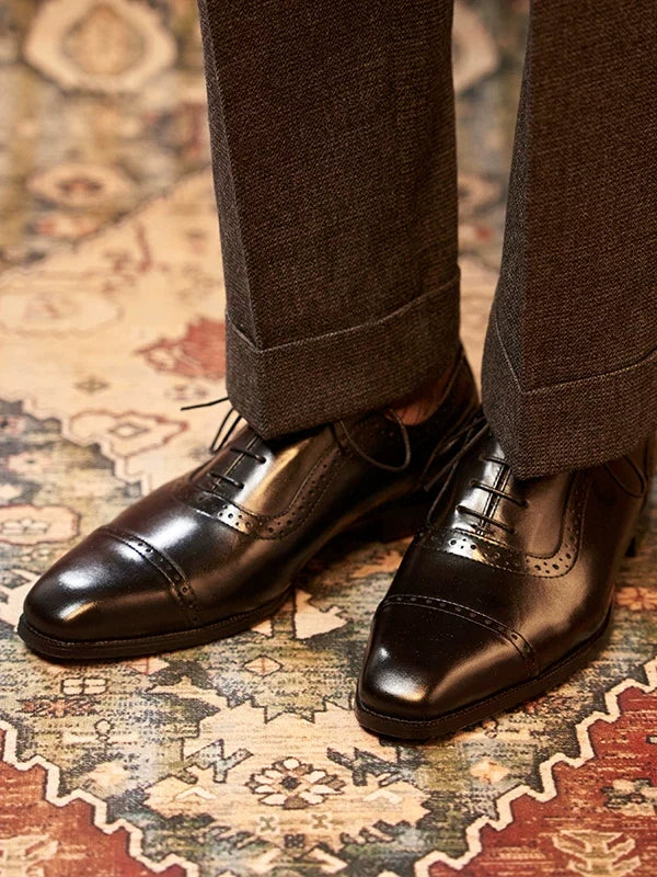 Richelieus Valmont en cuir patiné à perforations brogue – vue 5