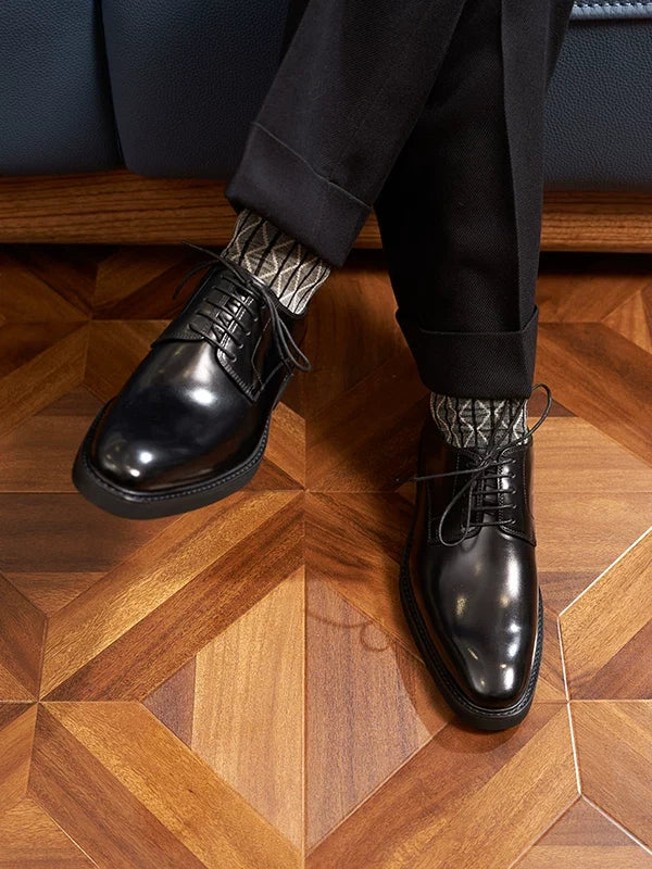 Derbies Harlan en cuir cousu noir ou acajou – vue 5