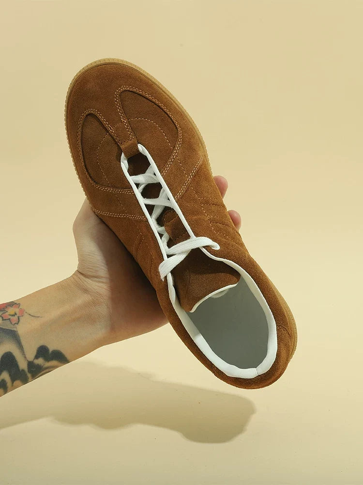 Sneakers Dorchester German trainer en cuir et daim – vue 10