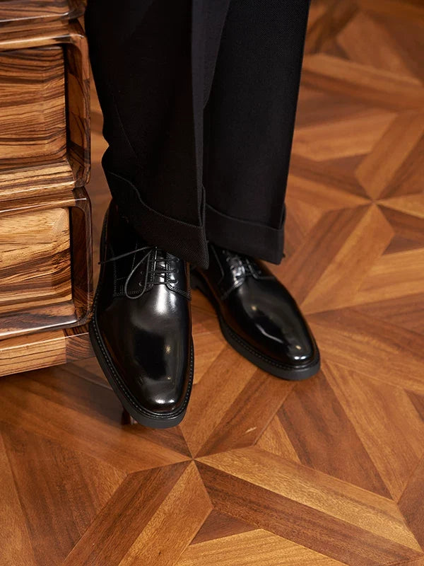Derbies Harlan en cuir cousu noir ou acajou – vue 4