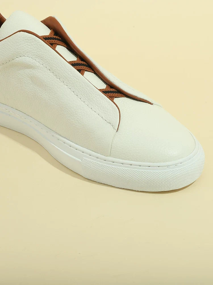 Sneakers Nolan en cuir à enfiler avec élastiques – vue 5