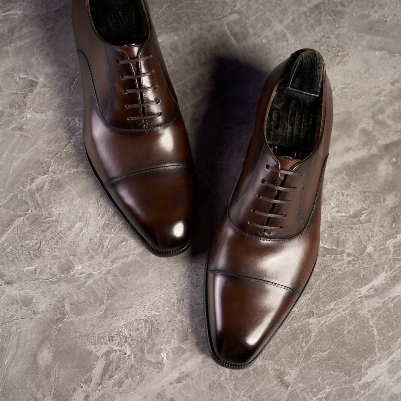 Richelieus Holden en cuir lisse patiné à bout effilé – vue 3