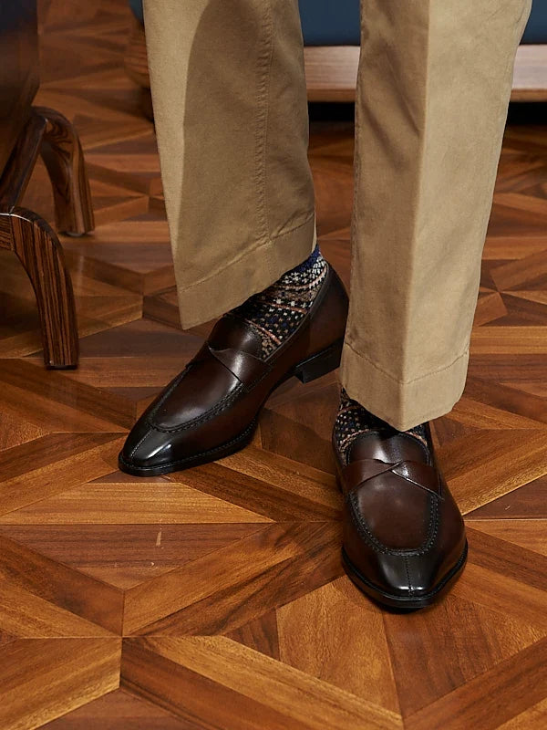 Mocassins Brixton en cuir cousu à surpiqûres – vue 5