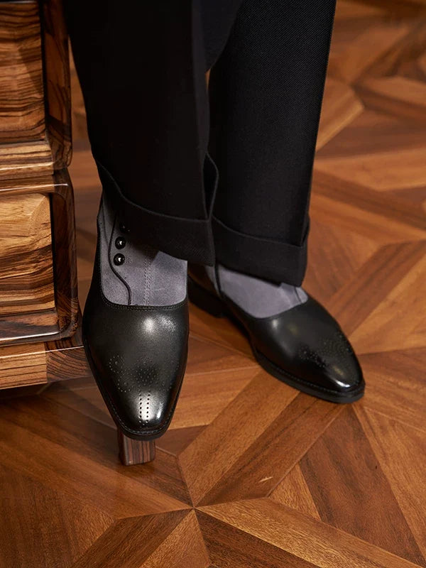 Bottines Harrow en cuir brogue à zip latéral – hiver – vue 8