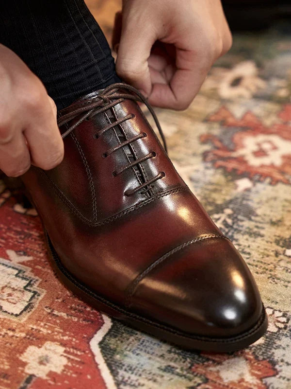 Richelieus Alaric en cuir patiné à bout effilé – vue 4