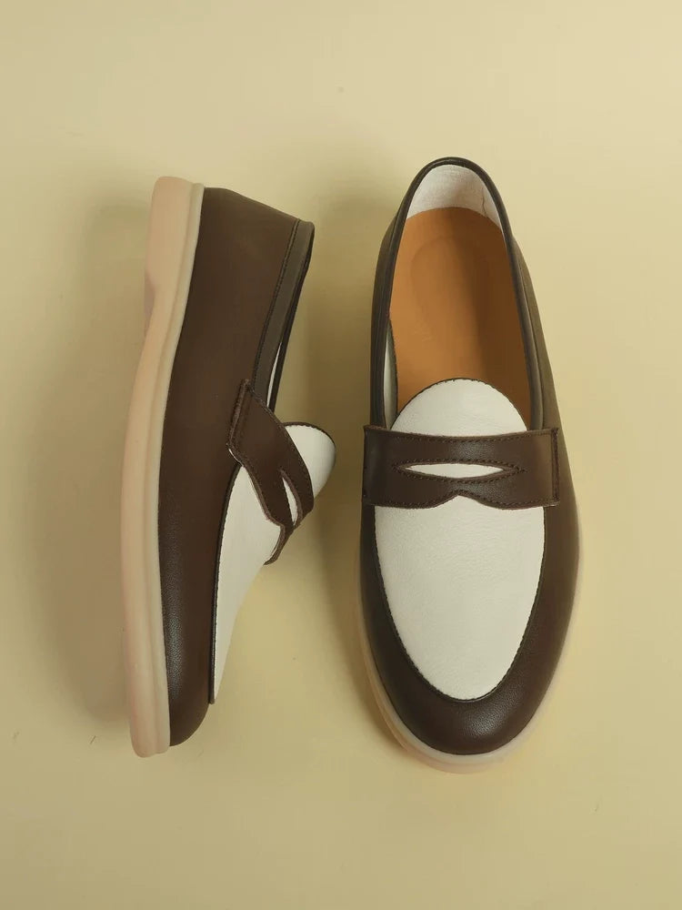 Mocassins Calder en cuir souple bicolore – vue 6
