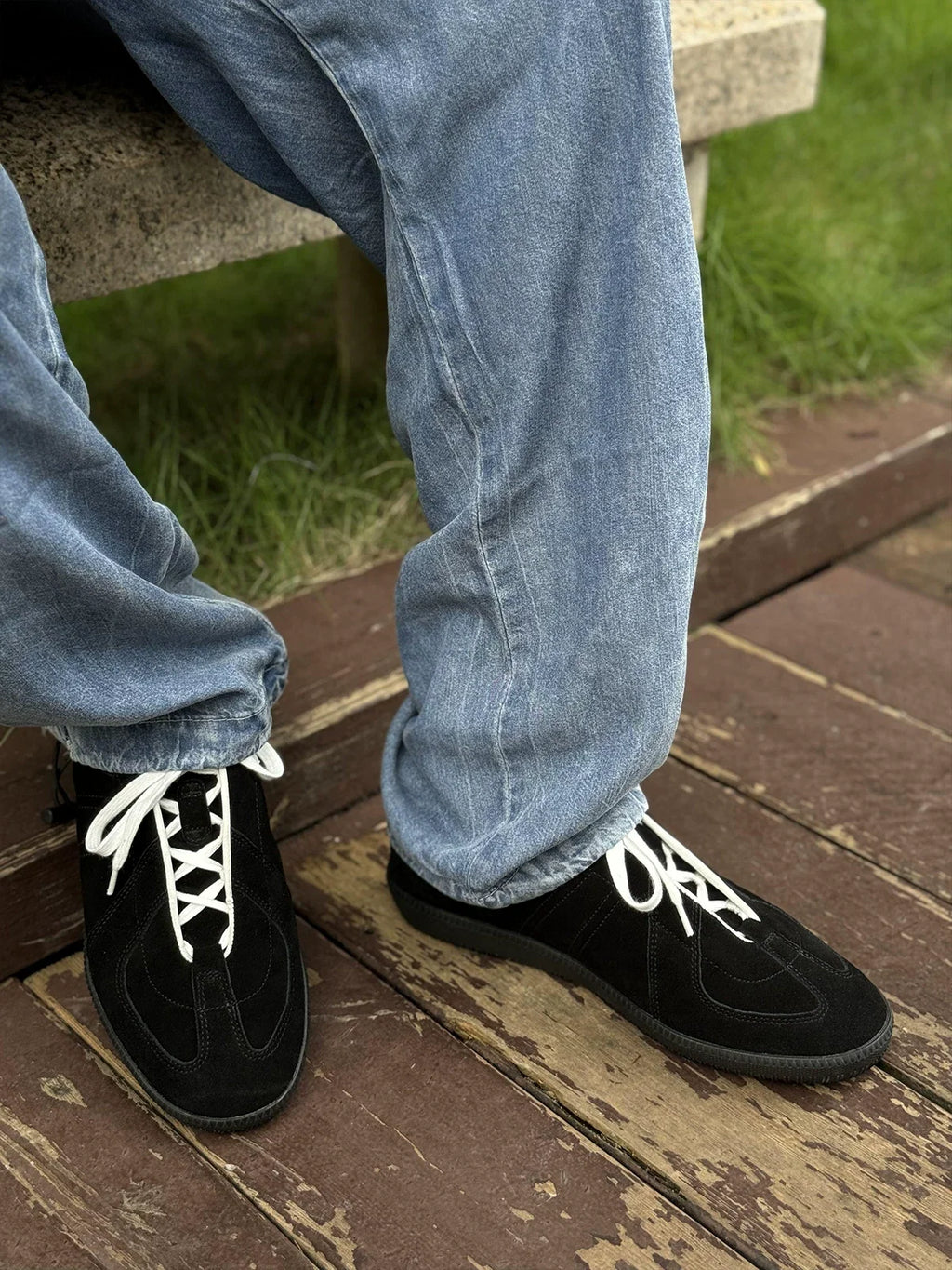 Sneakers Koda type German trainer en daim rétro – vue 1