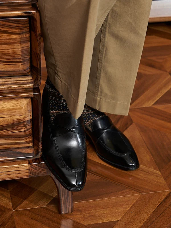 Mocassins Brixton en cuir cousu à surpiqûres – vue 1