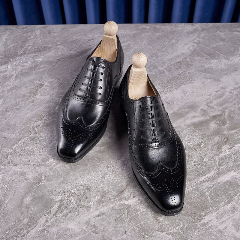 Richelieus Beaumont en cuir brogue cousus à perforations – vue 3