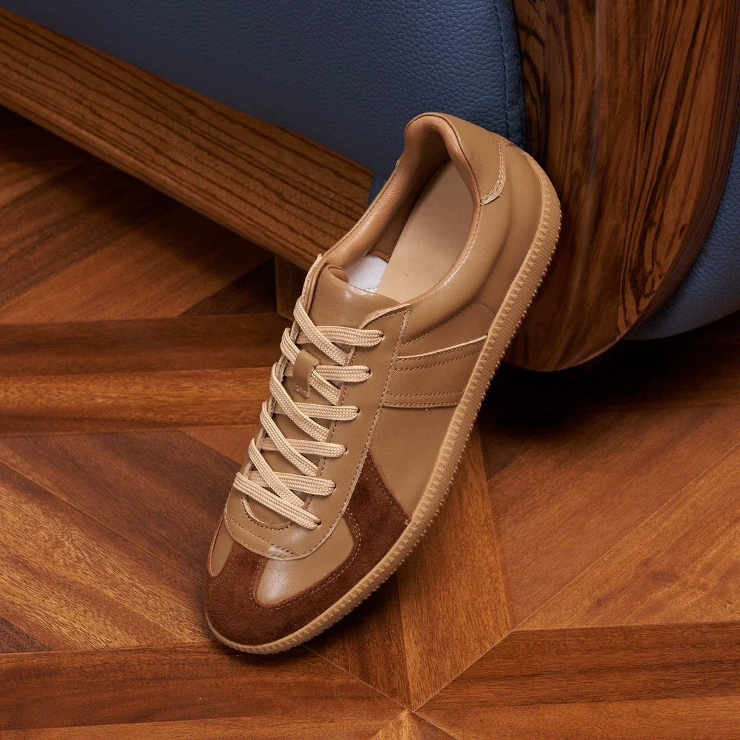Sneakers Arlo en cuir bi-matière style German trainer – vue 4