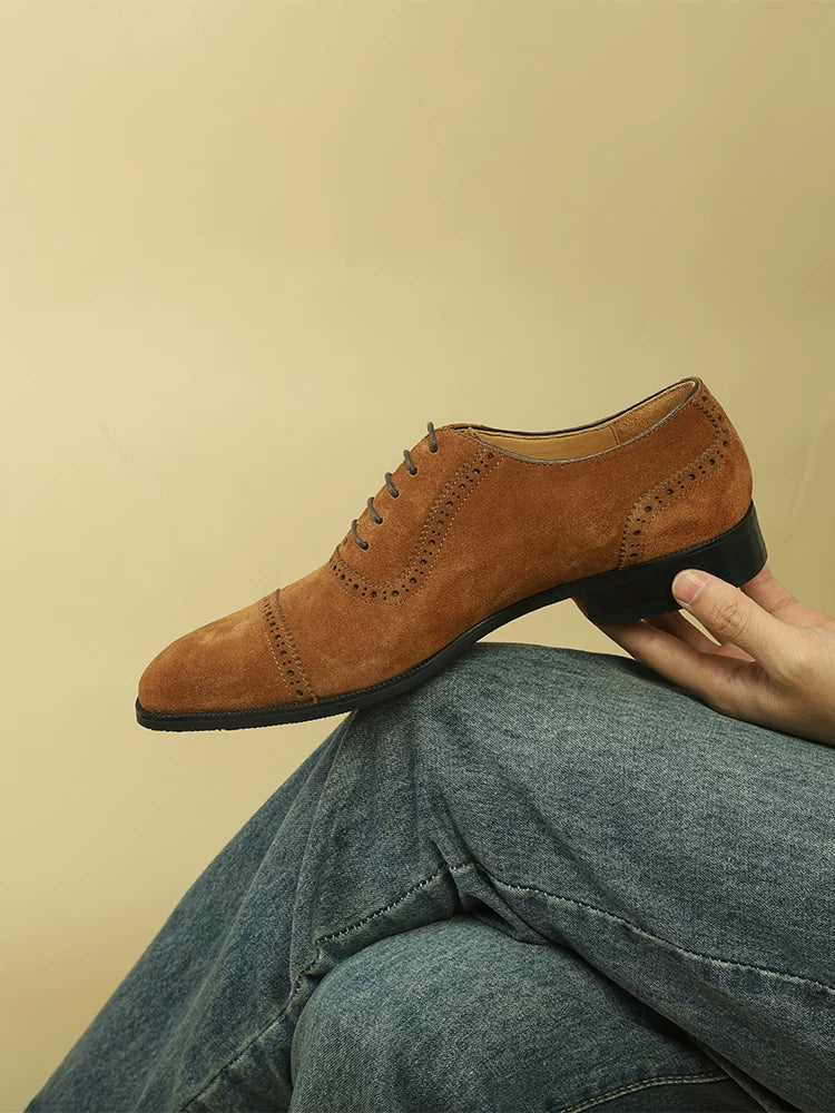 Richelieus Keswick en daim brogue – vue 4