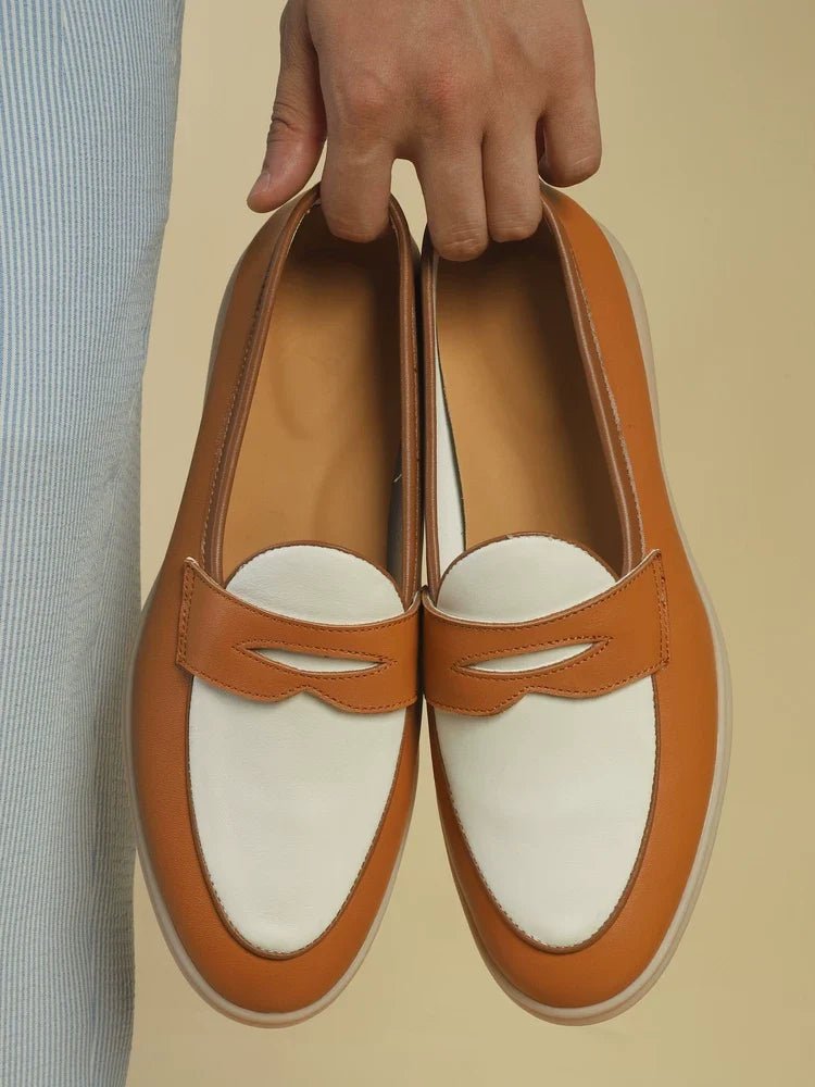 Mocassins Calder en cuir souple bicolore – vue 4