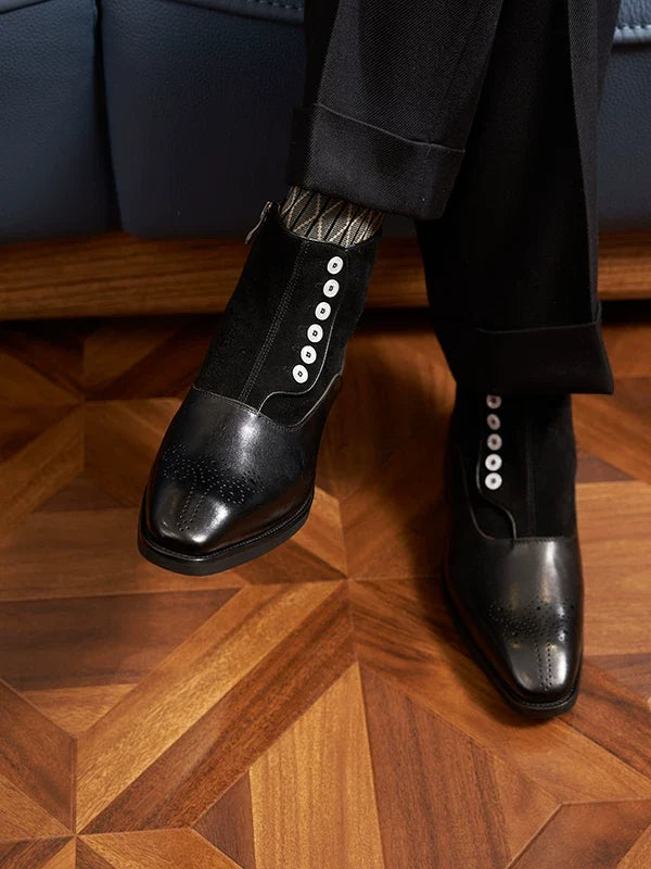 Bottines Harrow en cuir brogue à zip latéral – hiver – vue 7