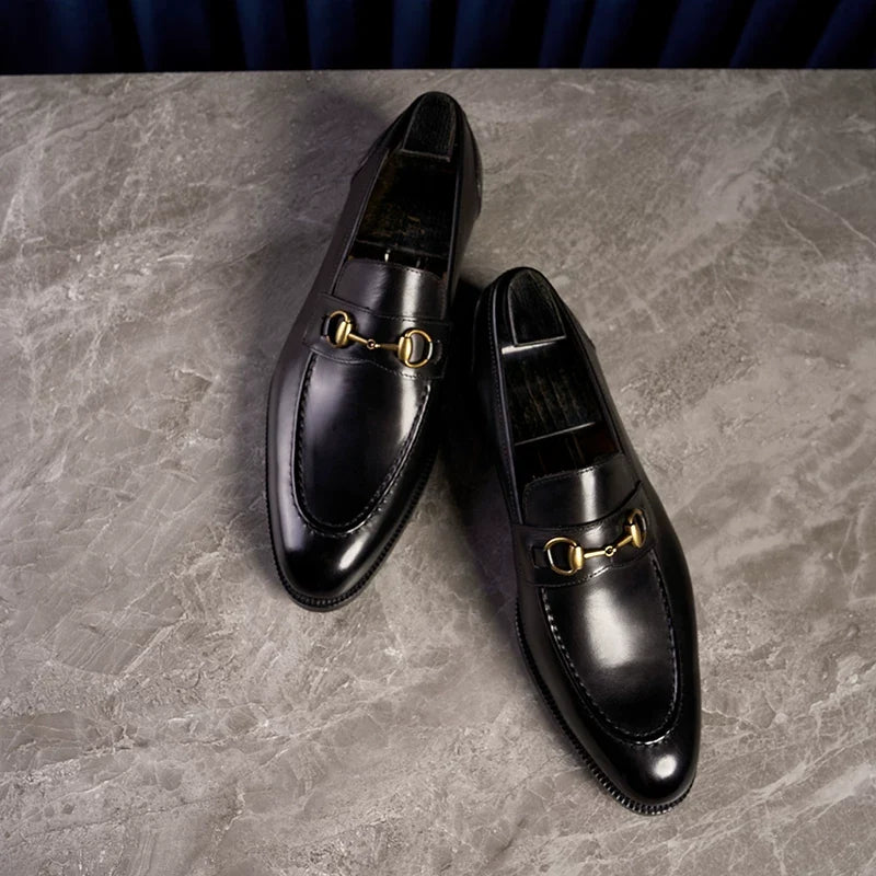 Mocassins Loxley en cuir patiné à mors métallique – vue 2