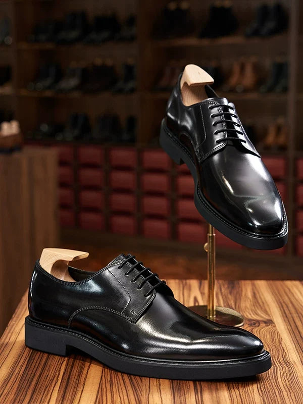 Derbies Harlan en cuir cousu noir ou acajou – vue 7