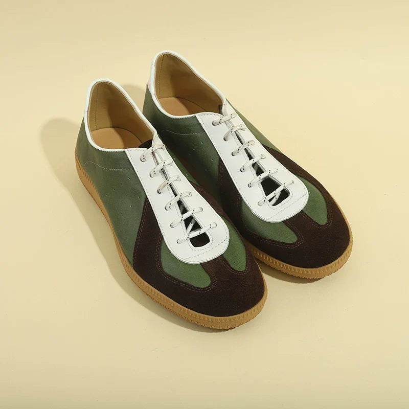 Sneakers Keller en cuir style German Trainer rétro – vue 4