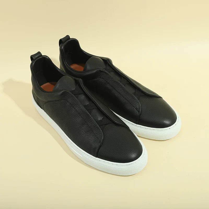 Sneakers Nolan en cuir à enfiler avec élastiques – vue 3