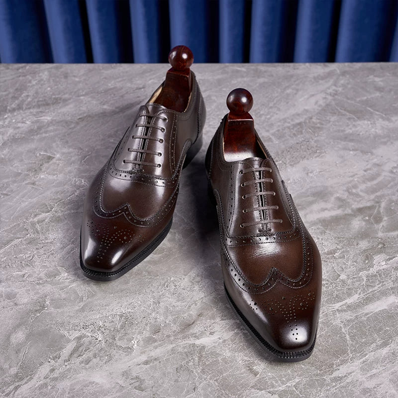 Richelieus Beaumont en cuir brogue cousus à perforations – vue 2