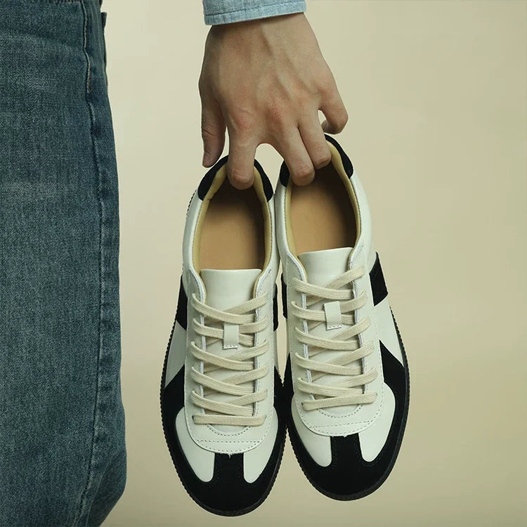 Sneakers Arlo en cuir bi-matière style German trainer – vue 6