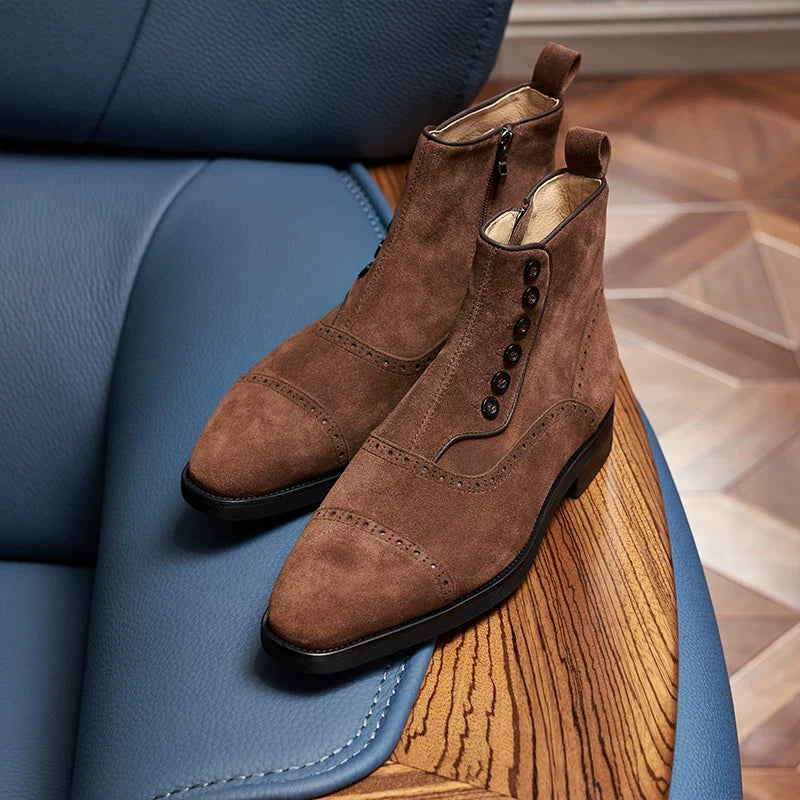Bottines Harrow en cuir brogue à zip latéral – hiver – vue 6