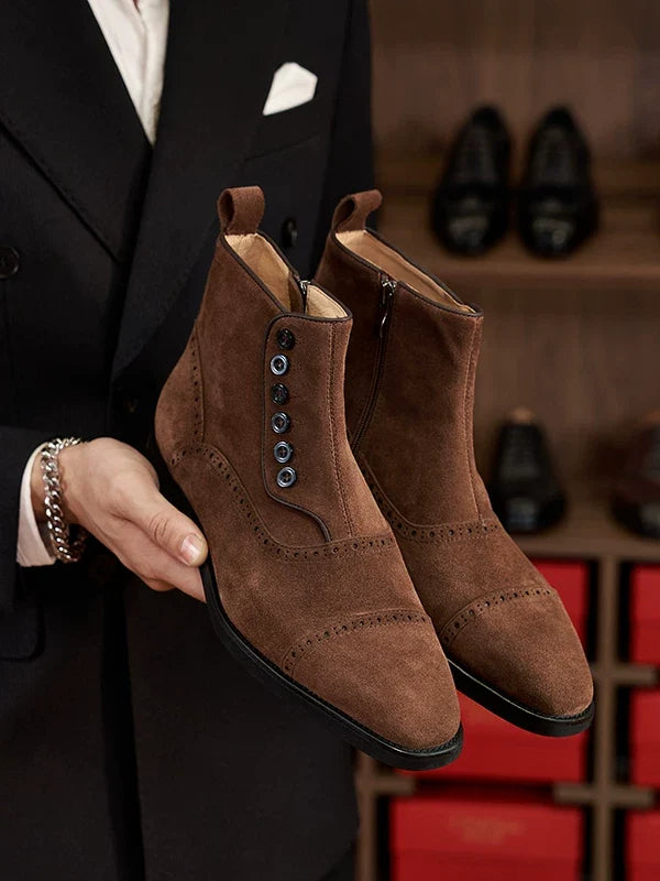Bottines Harrow en cuir brogue à zip latéral – hiver – vue 9