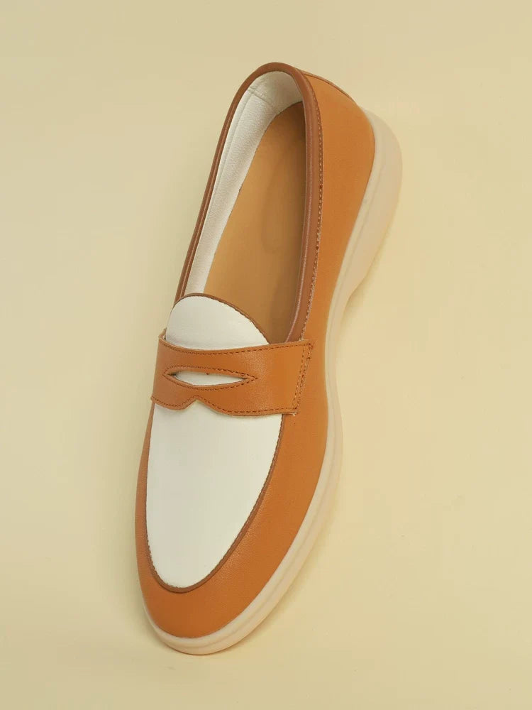 Mocassins Calder en cuir souple bicolore – vue 1