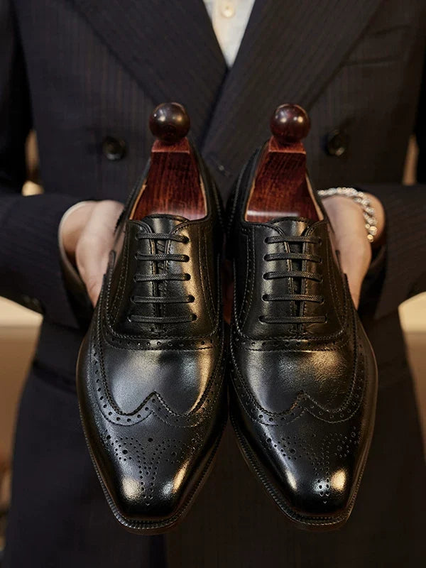Richelieus Beaumont en cuir brogue cousus à perforations – vue 7