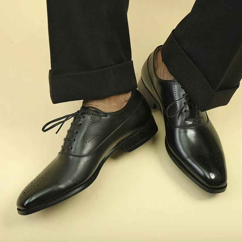 Richelieus Elmsworth en cuir patiné brogue – vue 4