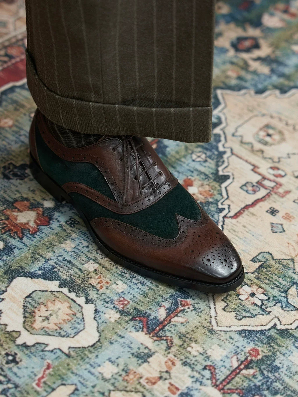 Richelieus Kingsley bicolores brogue – vue 5