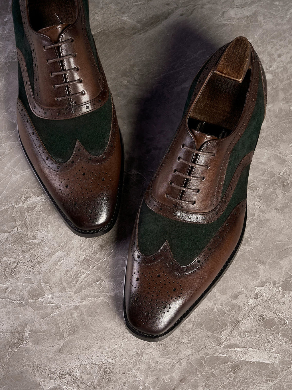 Richelieus Kingsley bicolores brogue – vue 1