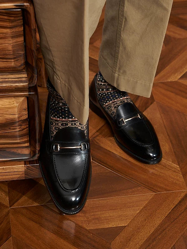 Mocassins Loxley en cuir patiné à mors métallique – vue 6