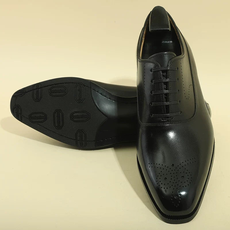 Richelieus Elmsworth en cuir patiné brogue – vue 5