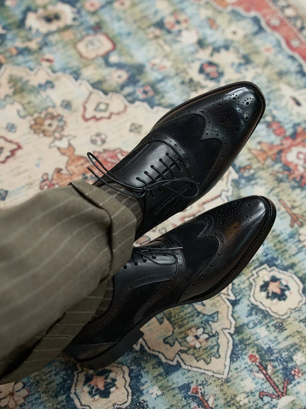 Richelieus Kingsley bicolores brogue – vue 7