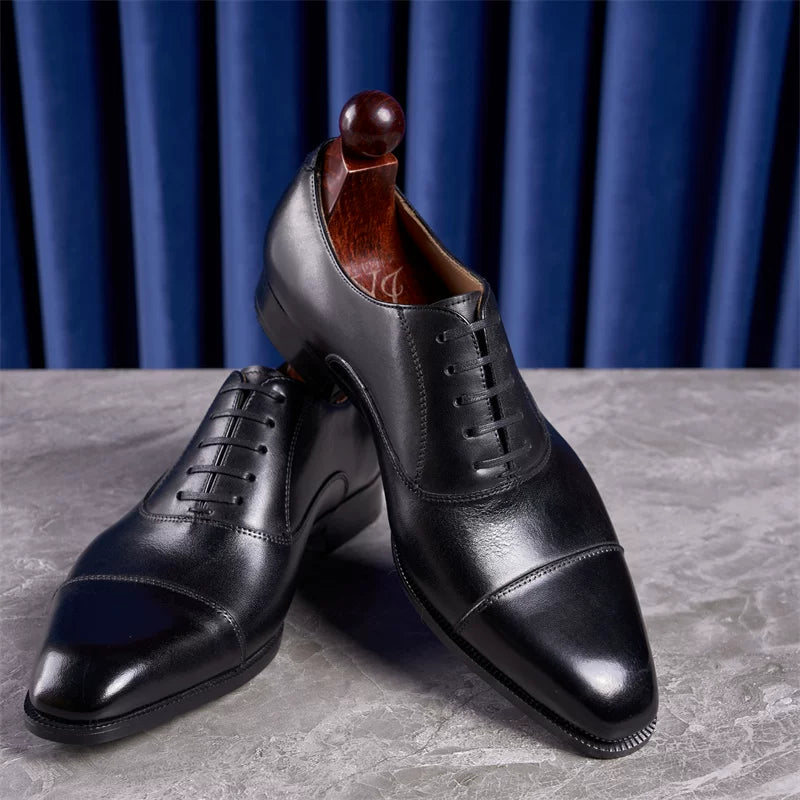Richelieus Holden en cuir lisse patiné à bout effilé – vue 2