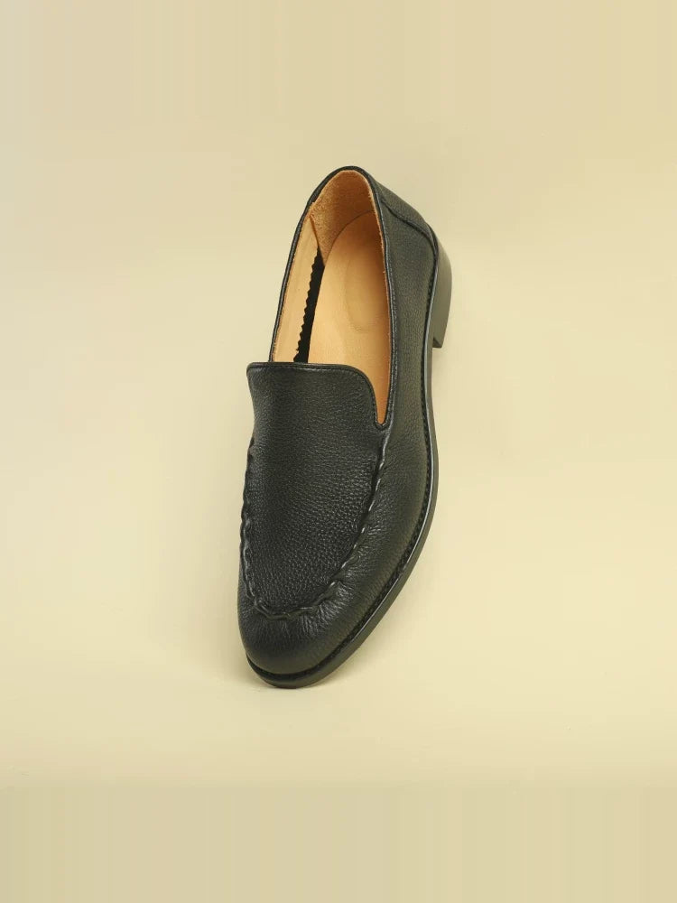 Mocassins Eamon en cuir grainé souple – vue 1