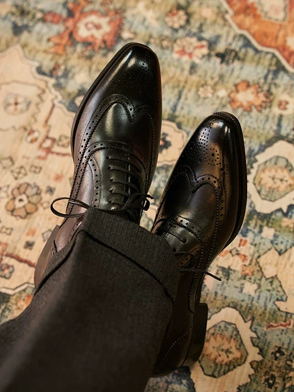 Richelieus Beaumont en cuir brogue cousus à perforations – vue 5